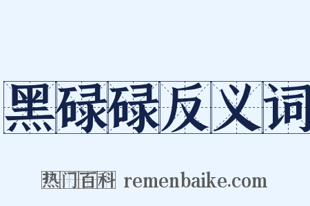黑碌碌反义词是什么意思的图片